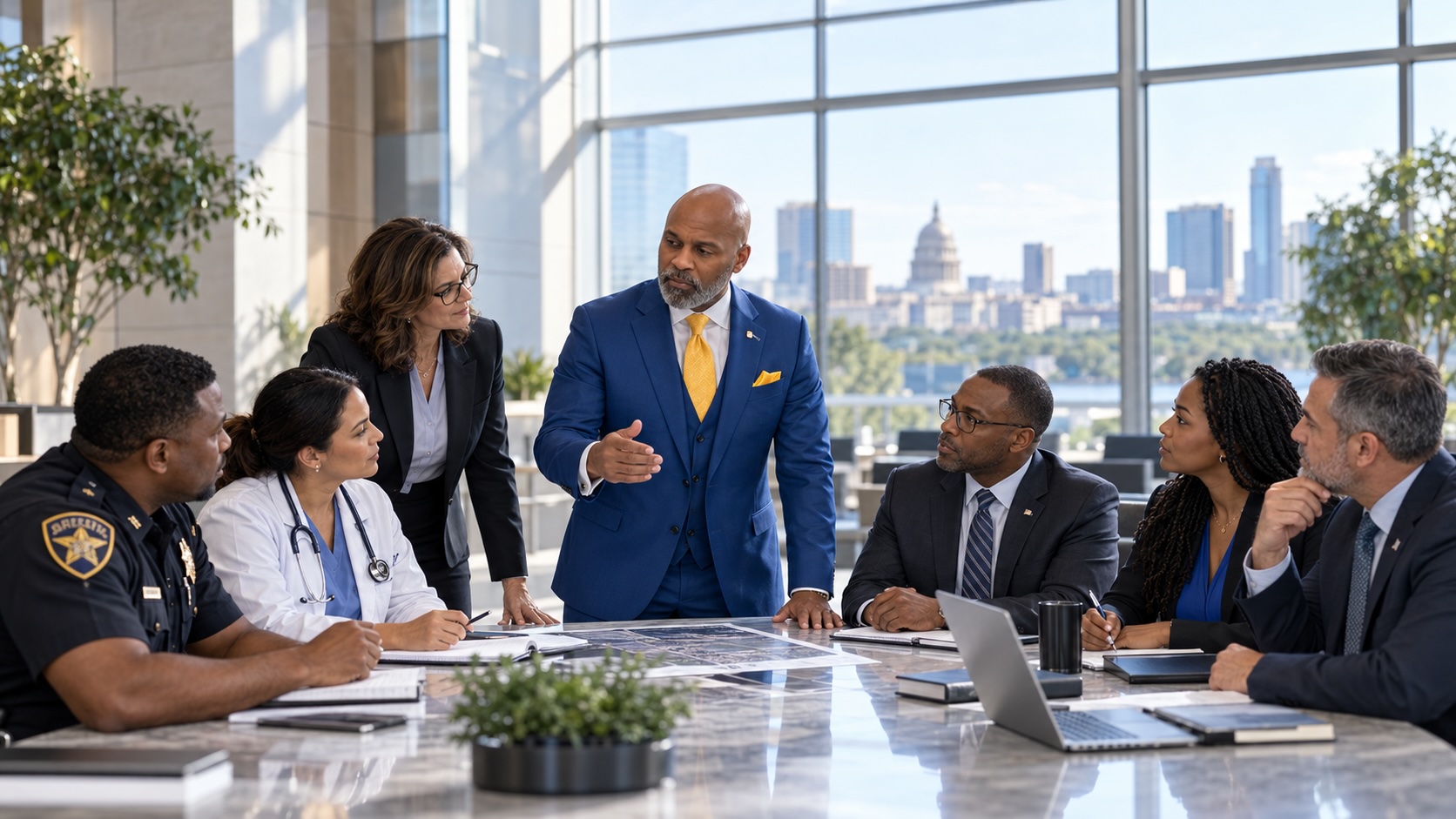 Executive leaders in a preparedness strategy session